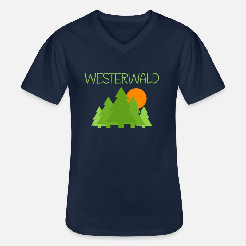 Westerwald - Männer-T-Shirt mit V-Ausschnitt - Navy