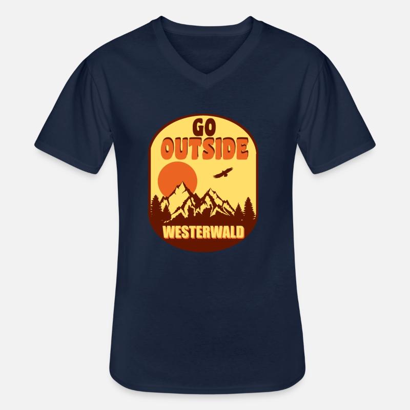 Westerwald - Männer-T-Shirt mit V-Ausschnitt - Navy