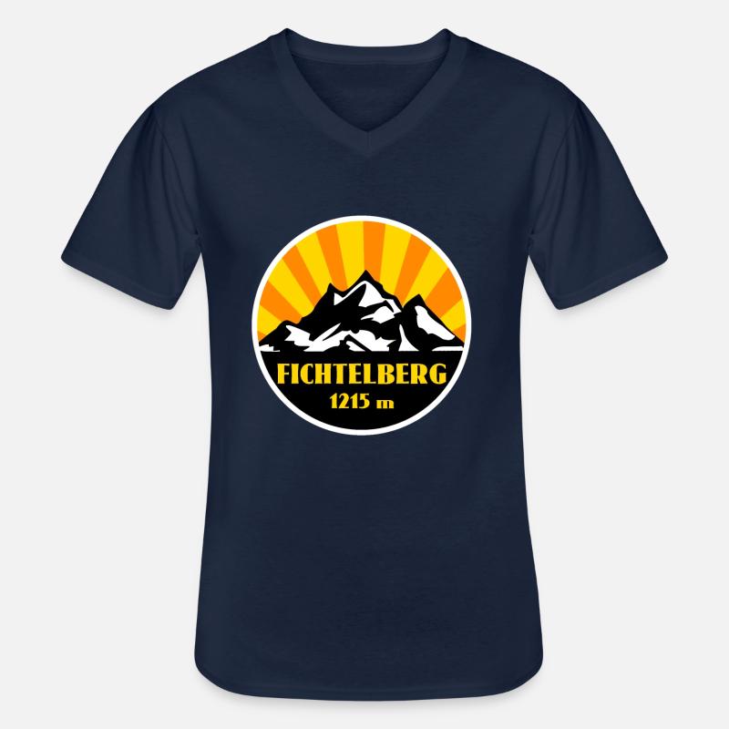 Fichtelberg - Männer-T-Shirt mit V-Ausschnitt - Navy