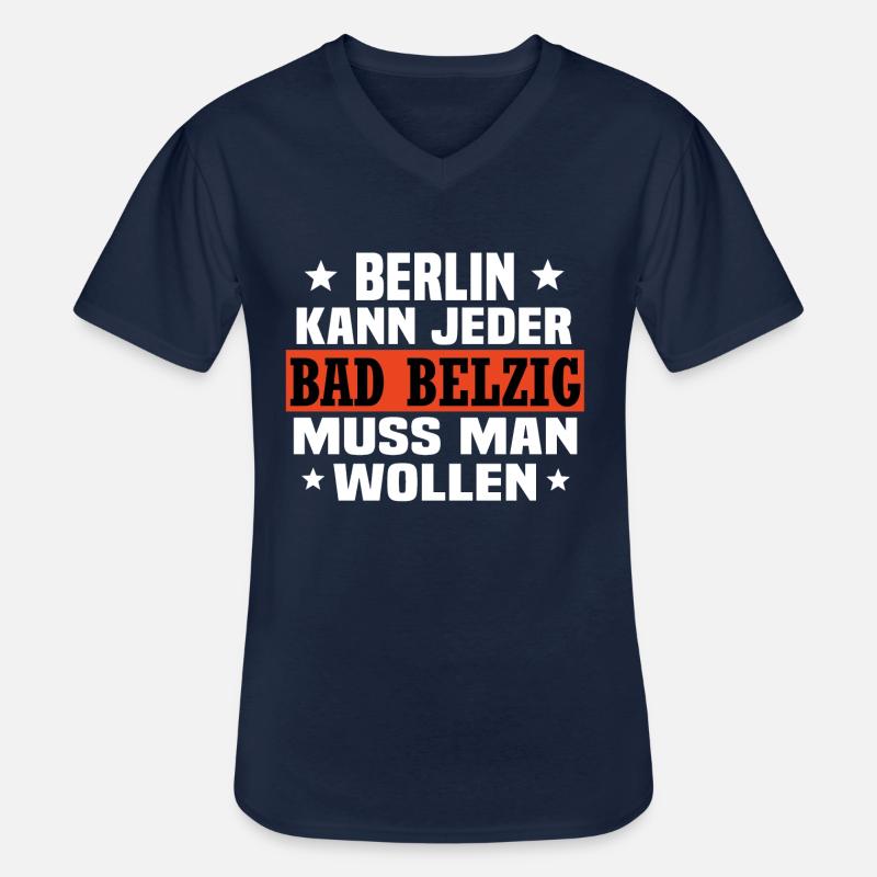 Bad Belzig - Männer-T-Shirt mit V-Ausschnitt - Navy