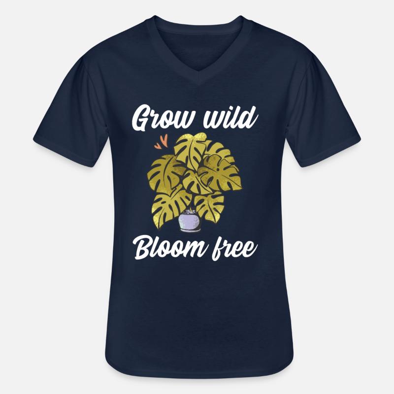 Grow wild bloom free - Männer-T-Shirt mit V-Ausschnitt - Navy