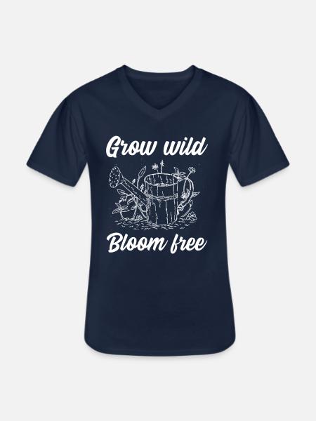 Grow wild bloom free - Men's V-Neck T-Shirt - navy
