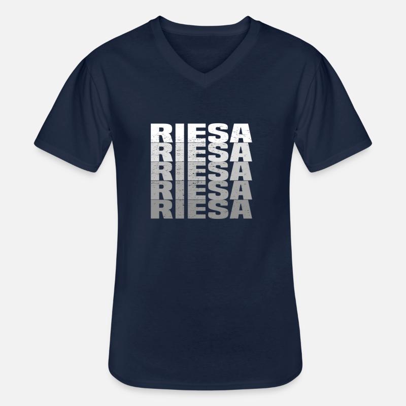 Riesa - Männer-T-Shirt mit V-Ausschnitt - Navy