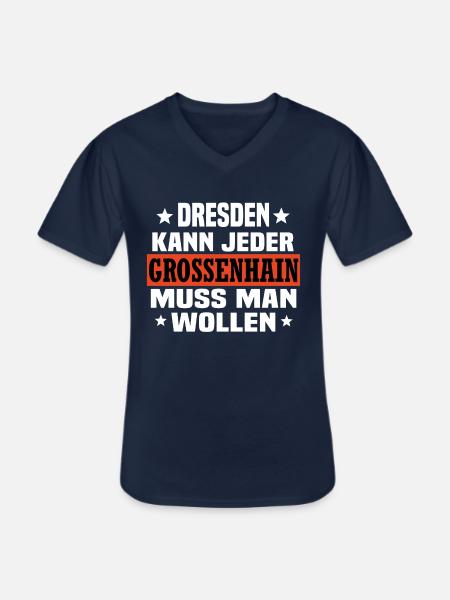 Großenhain - Männer-T-Shirt mit V-Ausschnitt - Navy