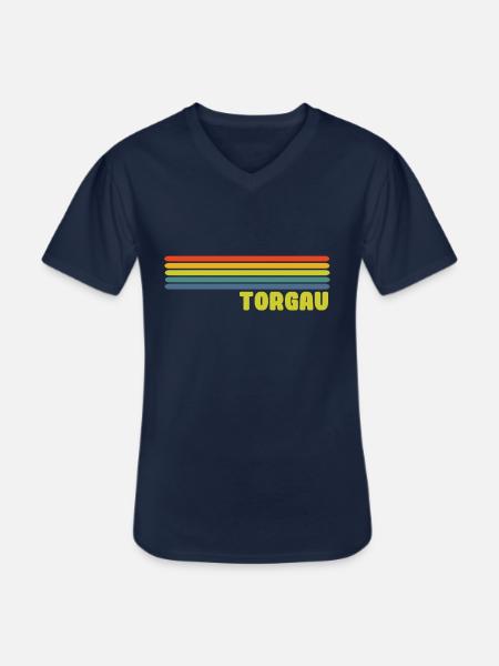 Torgau - Männer-T-Shirt mit V-Ausschnitt - Navy
