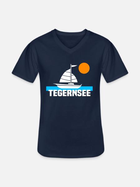 Tegernsee - Männer-T-Shirt mit V-Ausschnitt - Navy