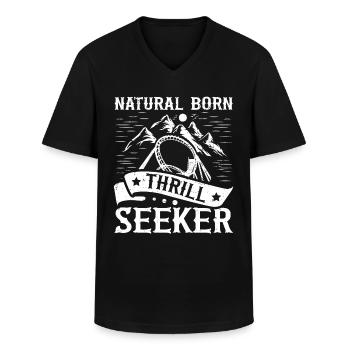 Natural Born Thrill Seeker Montagnes russes - T-shirt col V Homme - noir - Devant - AI Model Male 178 dark (178cm)