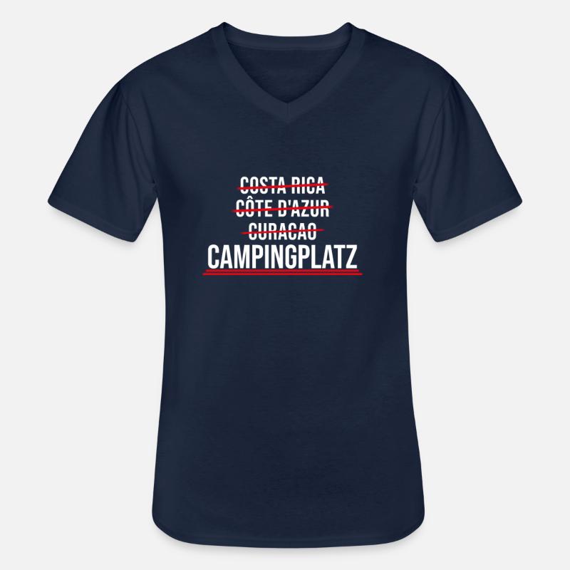 Lustiger Campingplatz Spruch Camping - Männer-T-Shirt mit V-Ausschnitt - Navy