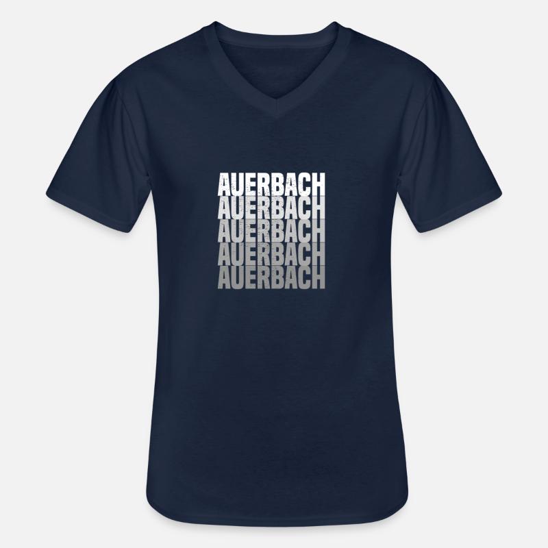 Auerbach - Männer-T-Shirt mit V-Ausschnitt - Navy