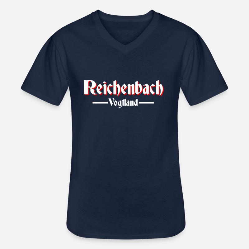 Reichenbach - Männer-T-Shirt mit V-Ausschnitt - Navy