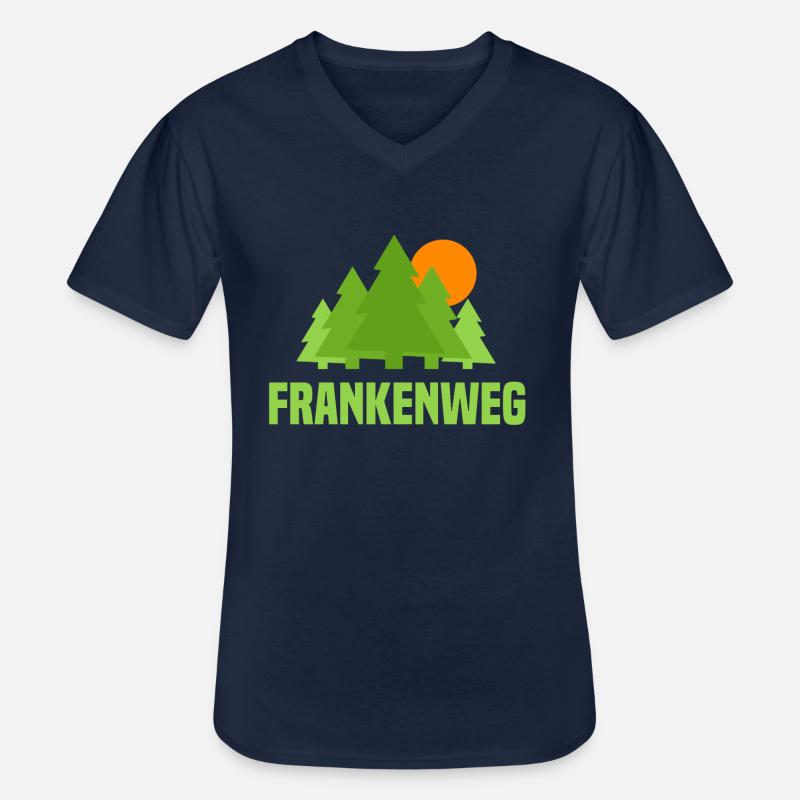 Frankenweg - Männer-T-Shirt mit V-Ausschnitt - Navy