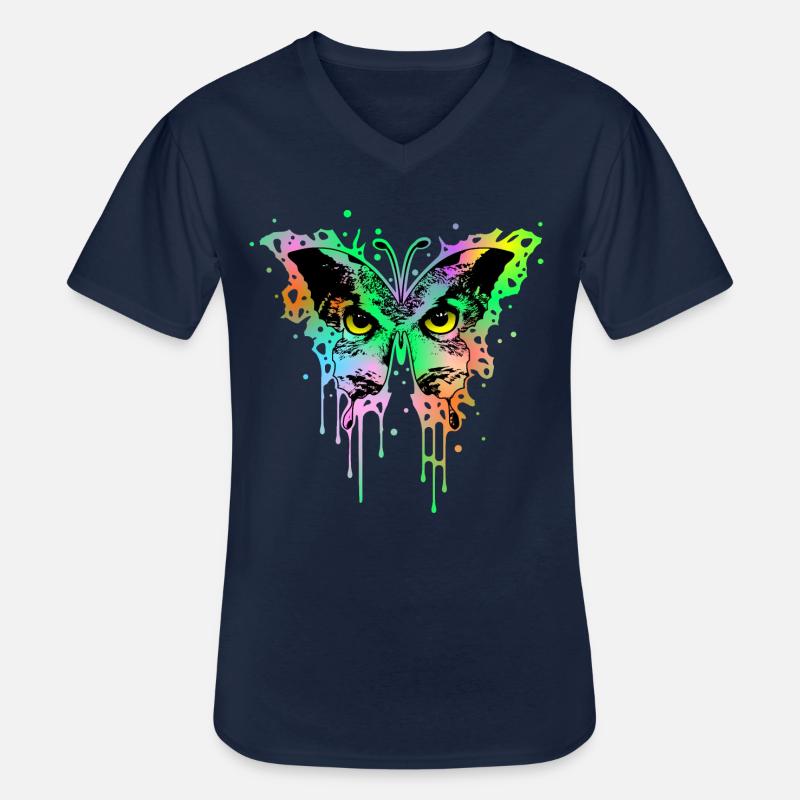 Eulenschmetterling 1 - Männer-T-Shirt mit V-Ausschnitt - Navy