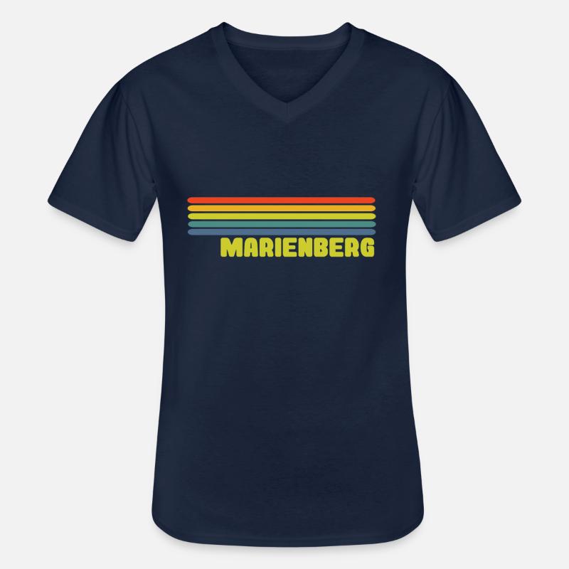 Marienberg - Männer-T-Shirt mit V-Ausschnitt - Navy