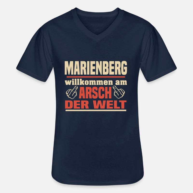 Marienberg - Männer-T-Shirt mit V-Ausschnitt - Navy
