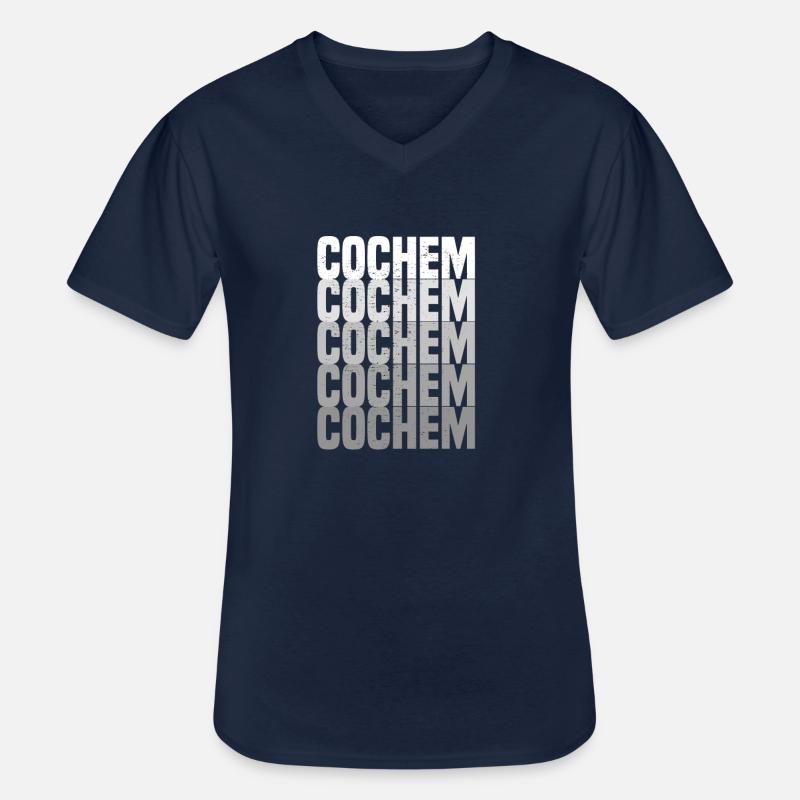 Cochem - Männer-T-Shirt mit V-Ausschnitt - Navy