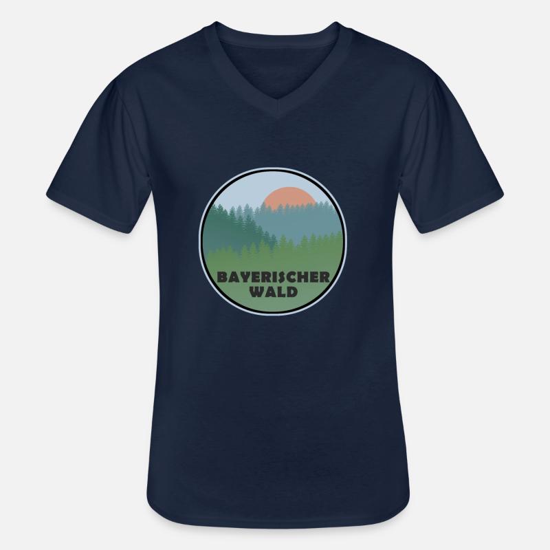 Bayerischer Wald - Männer-T-Shirt mit V-Ausschnitt - Navy