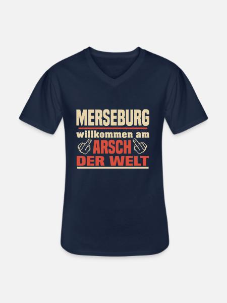 Merseburg - Männer-T-Shirt mit V-Ausschnitt - Navy