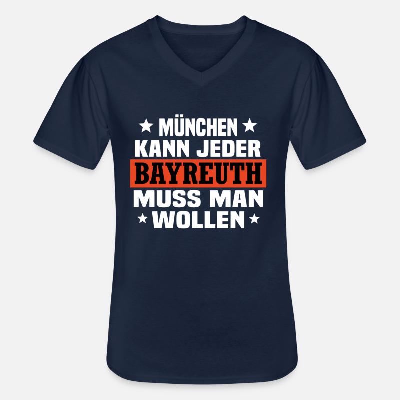Bayreuth - Männer-T-Shirt mit V-Ausschnitt - Navy