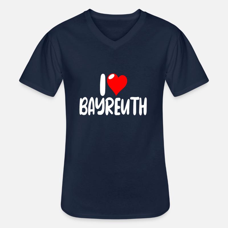 Bayreuth - Männer-T-Shirt mit V-Ausschnitt - Navy