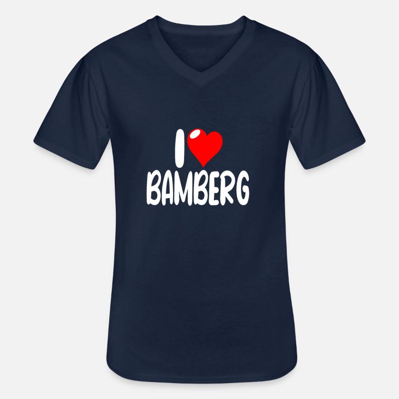 Bamberg - Männer-T-Shirt mit V-Ausschnitt - Navy