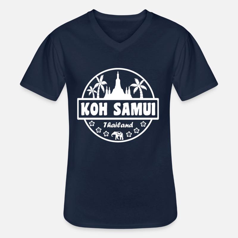 Koh Samui Thailand - Männer-T-Shirt mit V-Ausschnitt - Navy