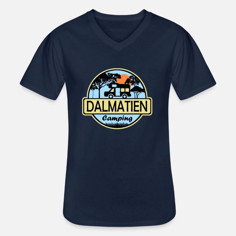 Dalmatien Camping - Männer-T-Shirt mit V-Ausschnitt - Navy