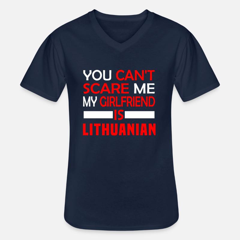 Litauerin Girlfriend - Männer-T-Shirt mit V-Ausschnitt - Navy