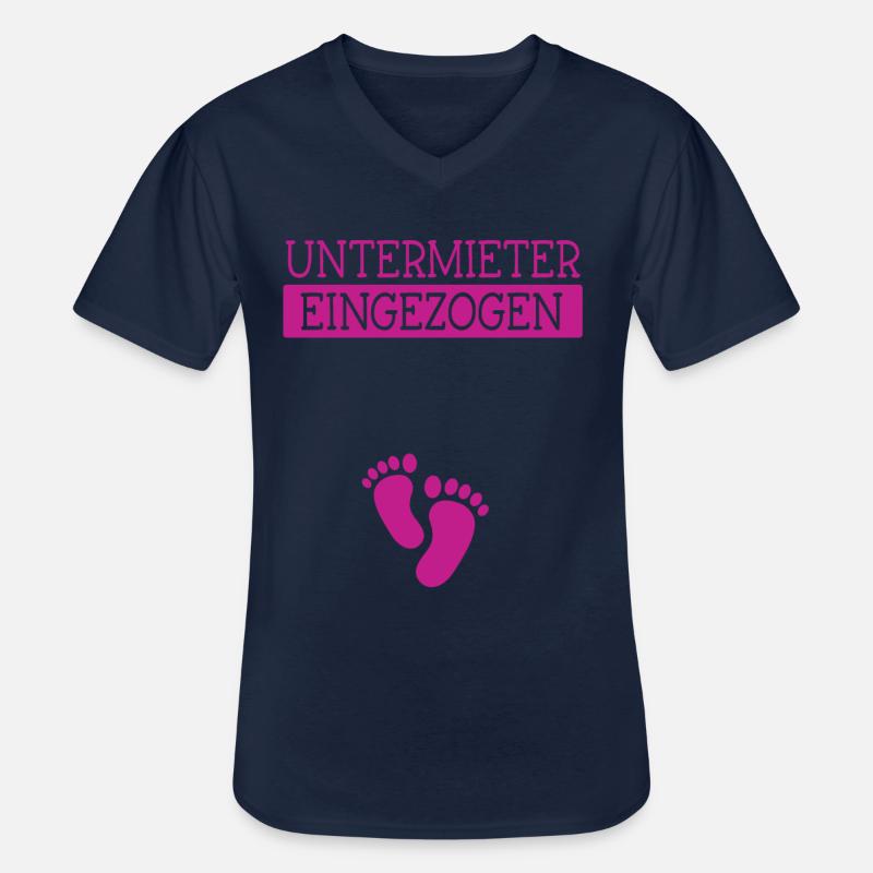 Untermieter Eingezogen - Schwanger Mama - Männer-T-Shirt mit V-Ausschnitt - Navy