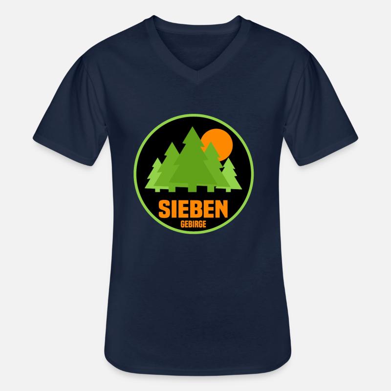 Siebengebirge - Männer-T-Shirt mit V-Ausschnitt - Navy