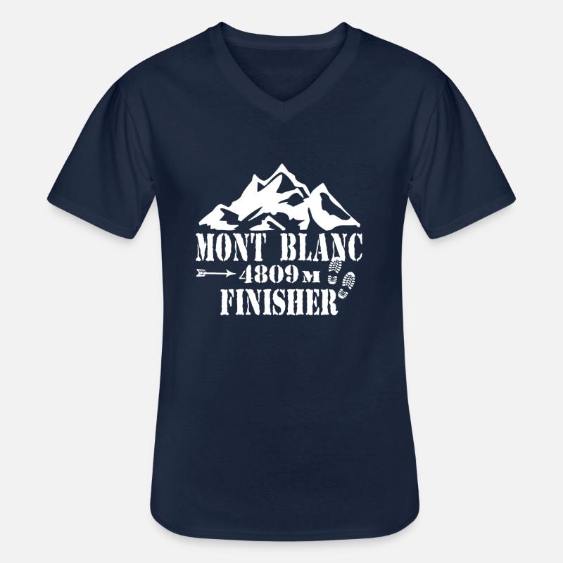 Mont blanc finisher - Männer-T-Shirt mit V-Ausschnitt - Navy