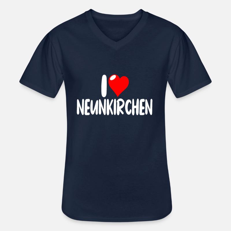 Neunkirchen - Männer-T-Shirt mit V-Ausschnitt - Navy