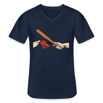 Kreativer Baseballspieler Lustiger Baseball - Männer-T-Shirt mit V-Ausschnitt - Navy - Vorne - AI Model Male 178 dark (178cm)