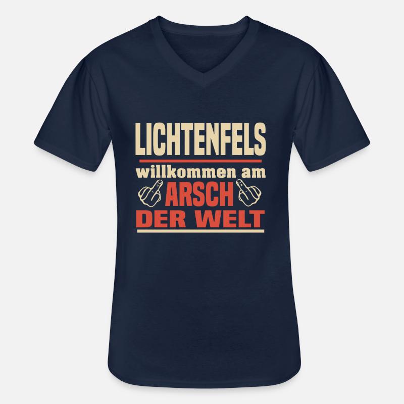 Lichtenfels - Männer-T-Shirt mit V-Ausschnitt - Navy