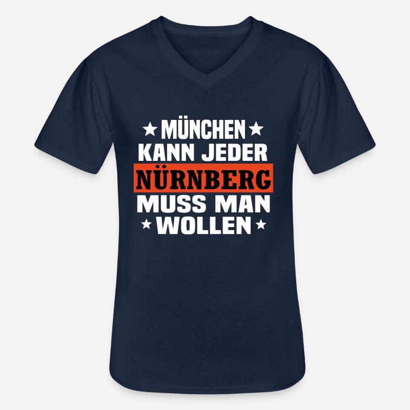 Nürnberg - Männer-T-Shirt mit V-Ausschnitt - Navy