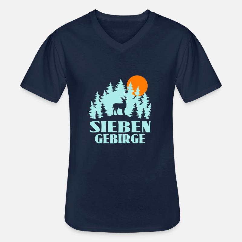 Siebengebirge - Männer-T-Shirt mit V-Ausschnitt - Navy