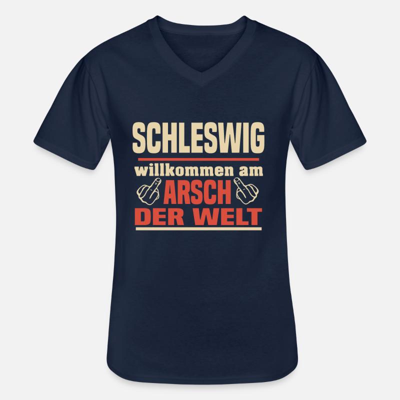 Schleswig - Männer-T-Shirt mit V-Ausschnitt - Navy