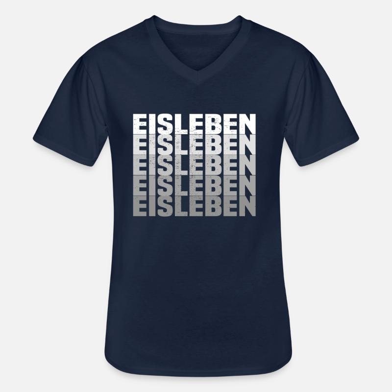 Eisleben - Männer-T-Shirt mit V-Ausschnitt - Navy