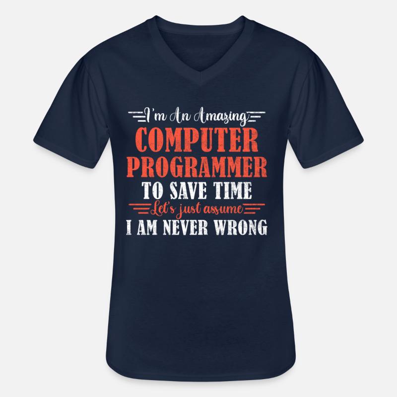 Awesome Computer Programmer - Men's V-Neck T-Shirt - navy