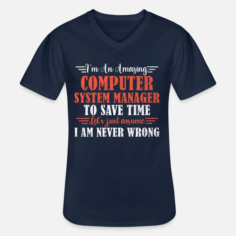 Awesome Computer System Manager - Männer-T-Shirt mit V-Ausschnitt - Navy