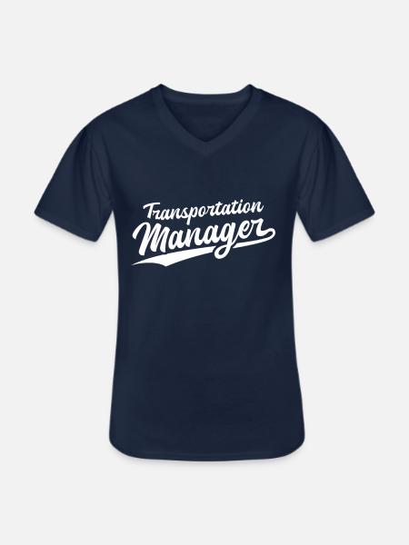 Retro Swoosh Job - Transportation Manager - Men's V-Neck T-Shirt - navy