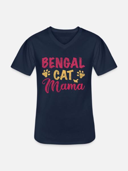 Bengal Cat Mom - Männer-T-Shirt mit V-Ausschnitt - Navy