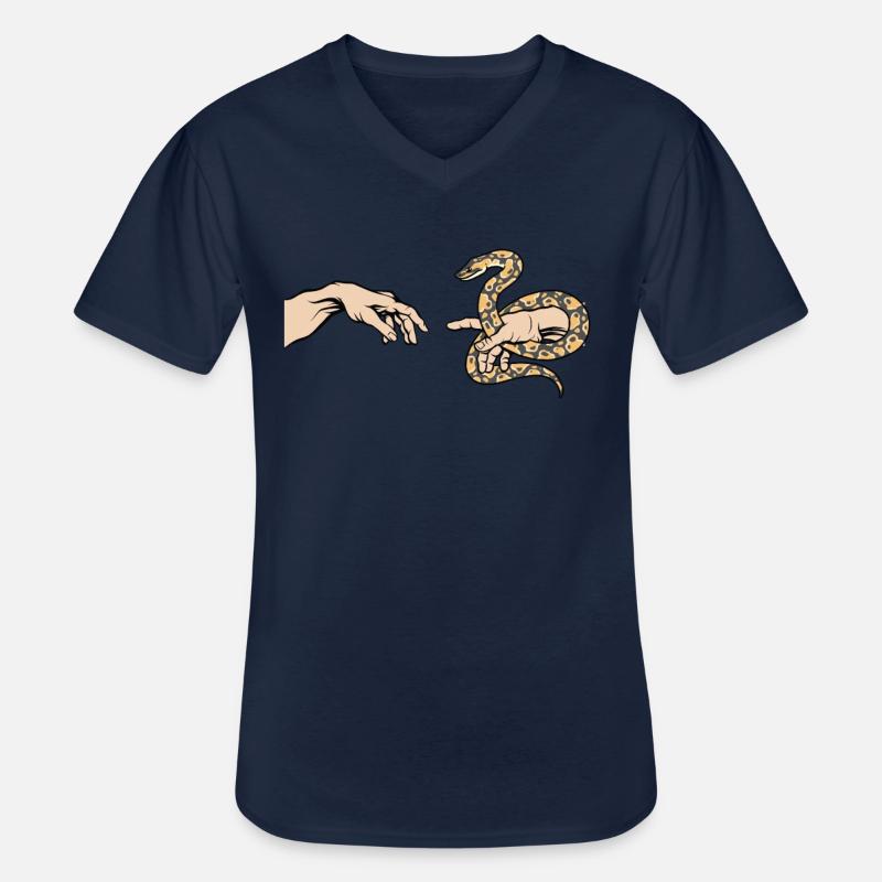 Python Love Funny Python Snake - Men's V-Neck T-Shirt - navy