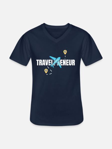 Travel Preneur Reisebüro - Männer-T-Shirt mit V-Ausschnitt - Navy