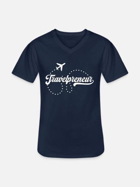 Travel Preneur Travel Agency - Men's V-Neck T-Shirt - navy
