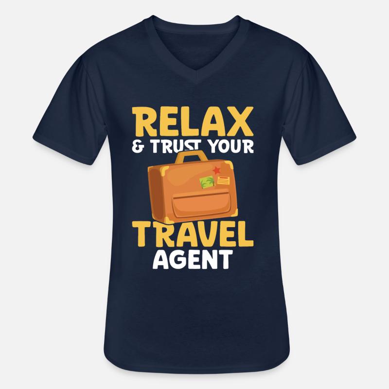 Relax & Trust Your Reisebüro - Männer-T-Shirt mit V-Ausschnitt - Navy