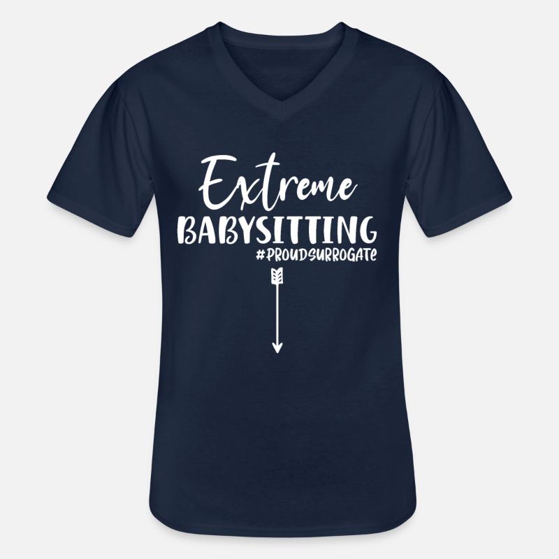 Extreme Babysitting Proud - Leihmutter - Männer-T-Shirt mit V-Ausschnitt - Navy