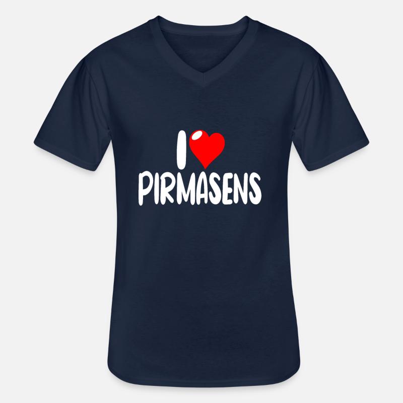 Pirmasens - Männer-T-Shirt mit V-Ausschnitt - Navy