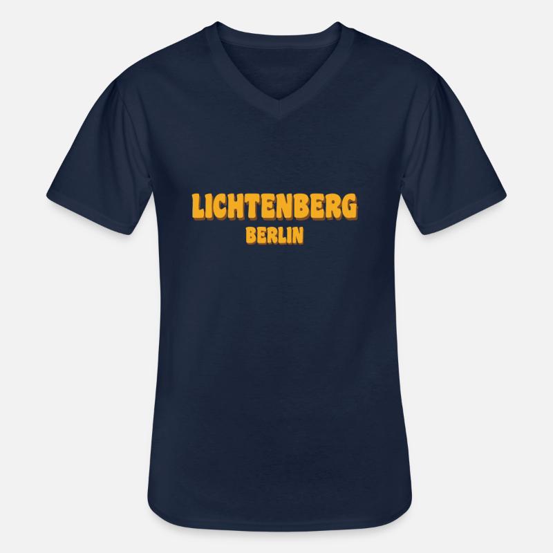 Lichtenberg - Männer-T-Shirt mit V-Ausschnitt - Navy