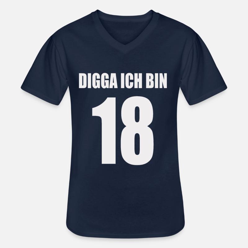 Digga ich bin 18 - Männer-T-Shirt mit V-Ausschnitt - Navy