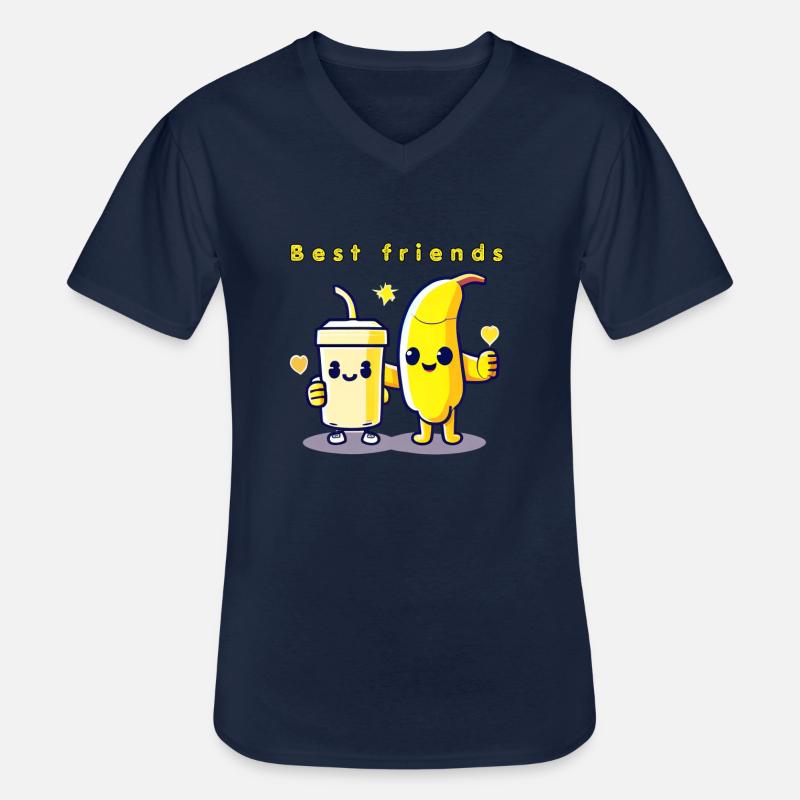 Beste Freunde - Männer-T-Shirt mit V-Ausschnitt - Navy